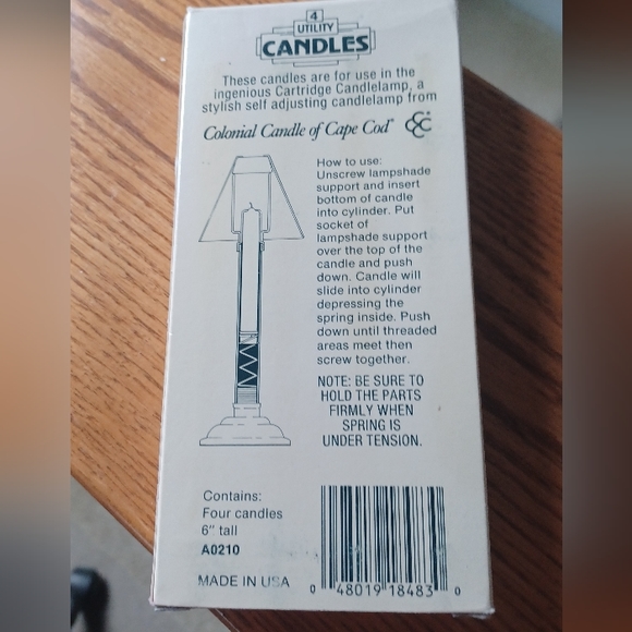 RARE Vintage PartyLite 6" Utility Candles for Cartridge Candle Lamp - Box of 4 - Picture 2 of 3